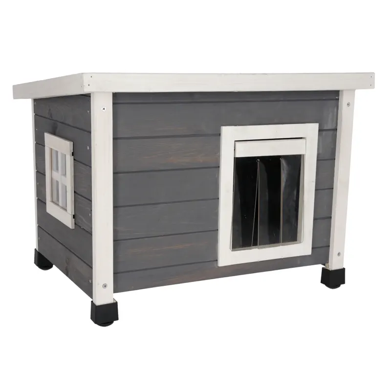 Kerbl Pet domek dla kota Rustica, biały/szary - Dł. x szer. x wys.: 57 x 45 x 43 cm