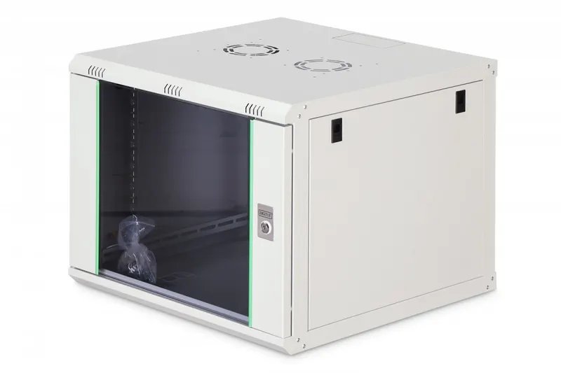 Digitus Szafa sieciowa wisząca Dynamic 19" 9U rack 474x600x600mm, drzwi szyba, szara, niezłożona, 60kg