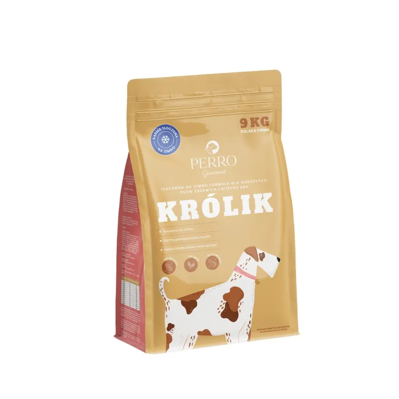 PERRO Gourmet Królik Karma tłoczona na zimno - sucha karma dla psa - 9kg