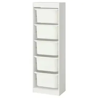 IKEA TROFAST regał BIAŁY+5 pojemników na zabawki b