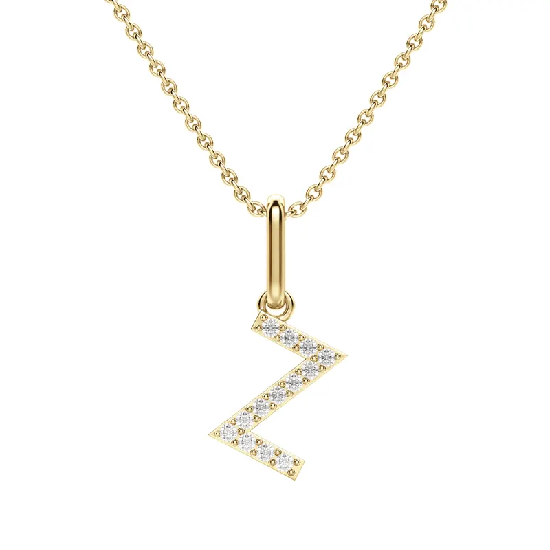 Wisiorek Litera "Z" Laboratoryjny Diament 585 Żółte Złoto (14K)