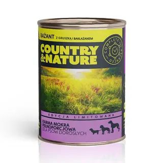 COUNTRY&NATURE Bażant z gruszką i bakłażanem Mono - mokra karma dla psa - 400g