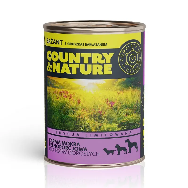 COUNTRY&NATURE Bażant z gruszką i bakłażanem Mono - mokra karma dla psa - 400g