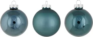 Szklane bombki choinkowe niebieskie 12 szt. Shiny Matt Opal 8 cm