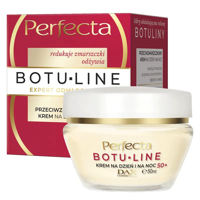Perfecta Botu-Line krem przeciwzmarszczkowy 50+ na dzień i noc z kwasem GABA, olejem migdałowym, macadamia i buriti 50 ml