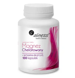 ALINESS Magnez Chelatowany 650 mg + B6 (P-5-P) - suplement diety - 100 kapsułek