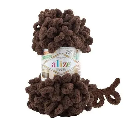 WŁÓCZKA ALIZE PUFFY BRĄZOWA 493