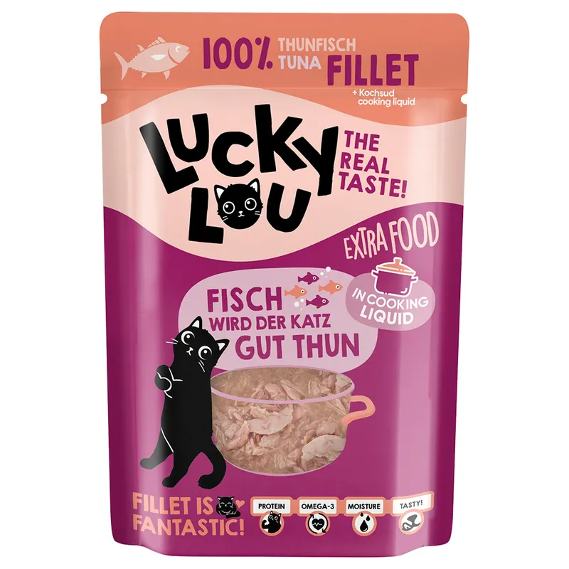 Lucky Lou Extra Food, 12 x 70 g - Filet z tuńczyka w bulionie