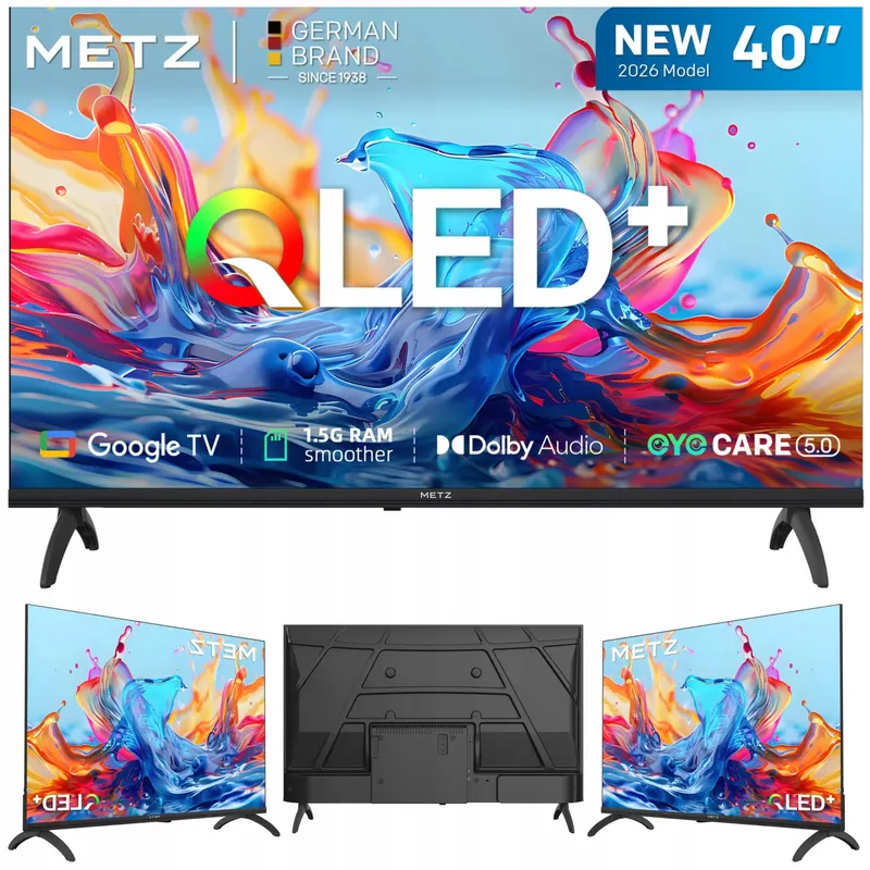 Telewizor Qled Google Tv 40" Metz 40MQH7000Y Smart Tv DVBT2 WiFi Bezramkowy
