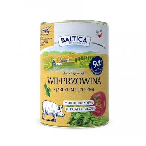 BALTICA Smaki regionów Mono Wieprzowina z jabłkiem - mokra karma dla psa - 400g
