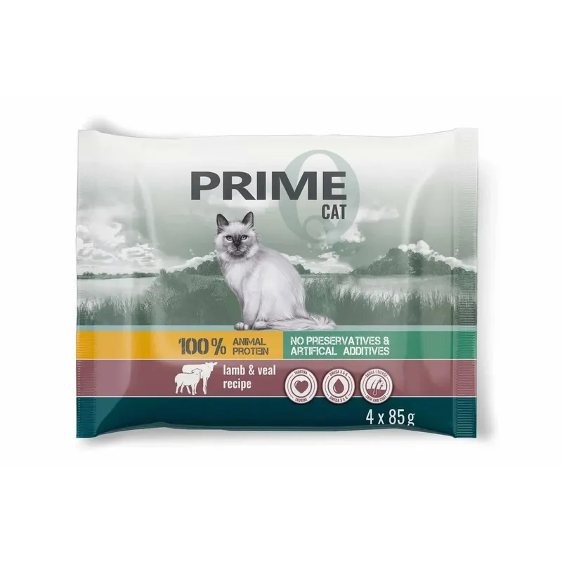 PUPIL Prime bogata w jagnięcinę z indykiem + cielęcinę z królikiem Box - mokra karma dla kota - 4x85g