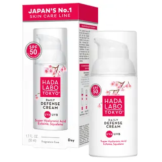 Hada Labo Tokyo White Codzienny krem ochronny SPF 50 z 4 formami kwasu hialuronowego, ektoiną i skwalanem 50 ml