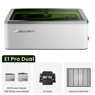 SCULPFUN E1 Pro Dual 21W 3W zamknięta grawerka laserowa