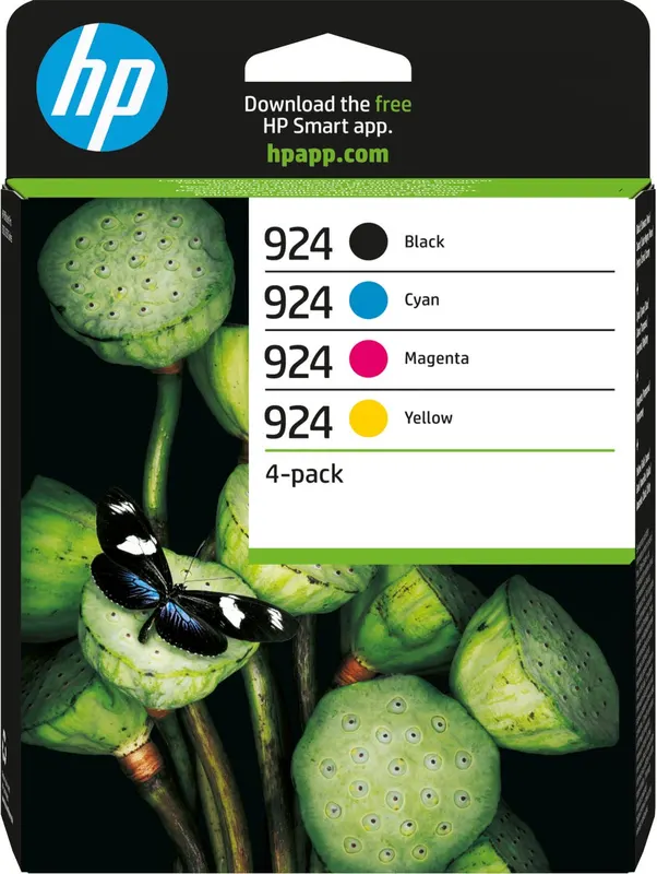 Zestaw 4 wkładów HP z tuszem CMYK 924