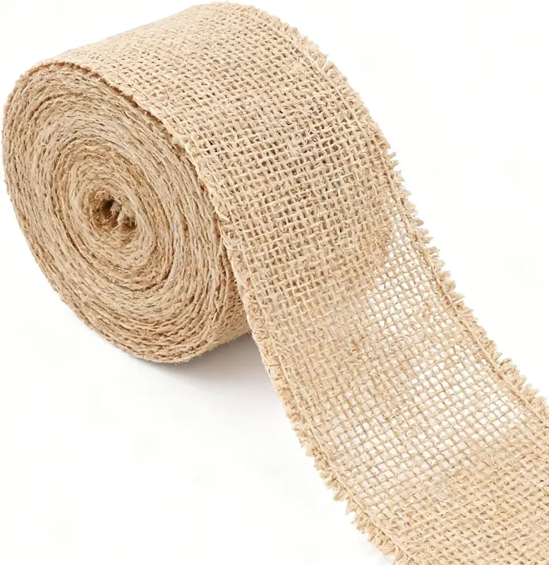 WSTĄŻKA JUTOWA 6CM 10M DEKORACYJNA NATURALNA UNIWERSALNA OZDOBNA TAŚMA
