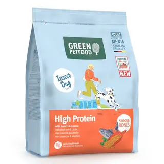 Green Petfood High Protein, z owadami i łososiem - 900 g