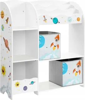 Regał półka do pokoju dziecięcego 93 x 30 x 100 organizer z 2 pojemnikami