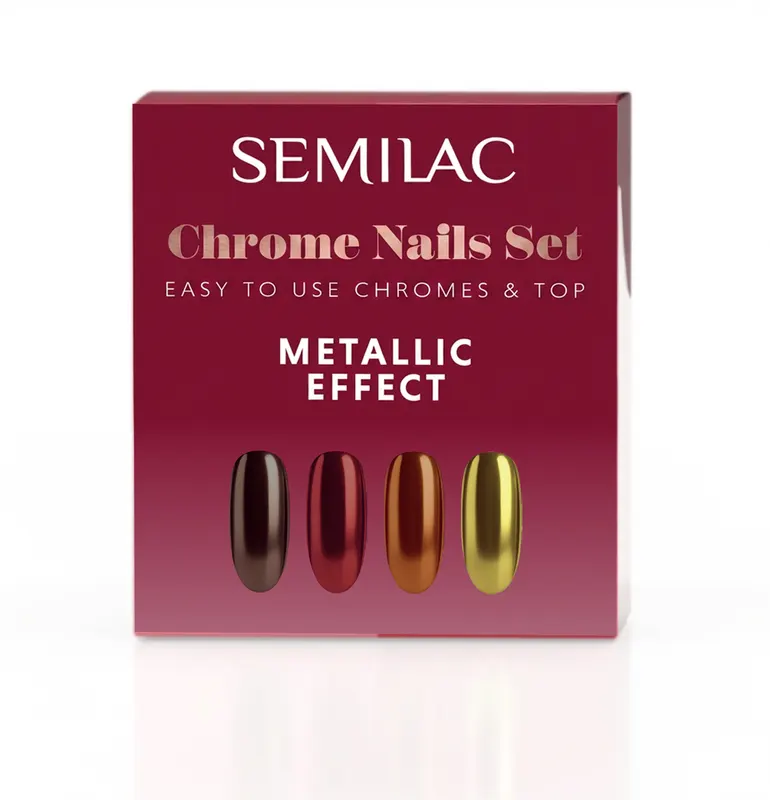 Semilac Zestaw Do Zdobień Chrome Nails Set Christmas Edition