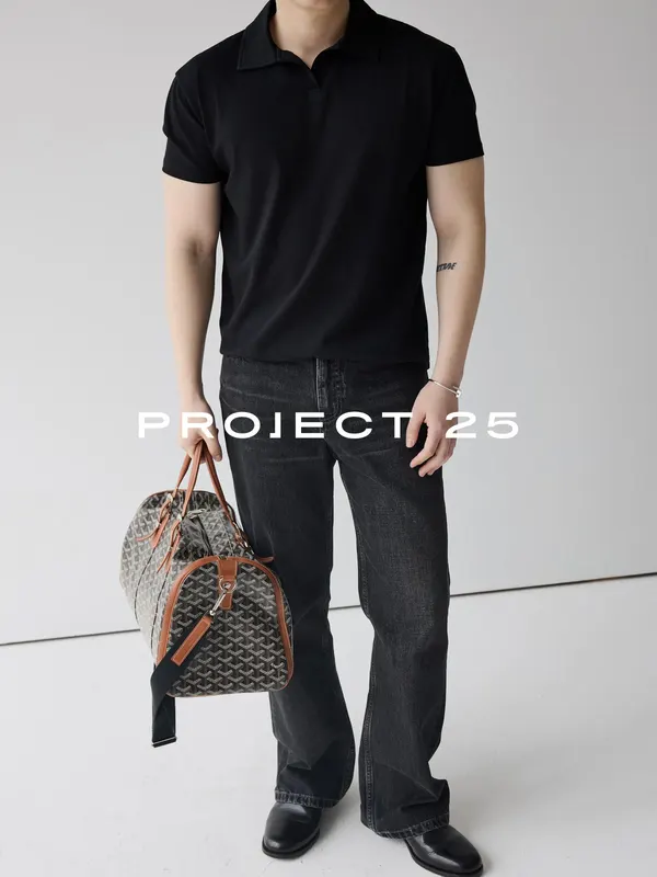 PROJECT 25 Men's Cooling Polo Shirt – Soft Touch Breathable Short Sleeve with Shoulder-Enhancing Fit for Minimalist Commuting