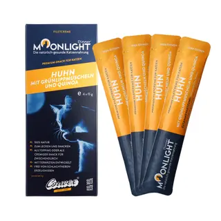 MOONLIGHT Dinner Kurczak z omułkiem i komosą Box - przysmak dla kota - 4x15g
