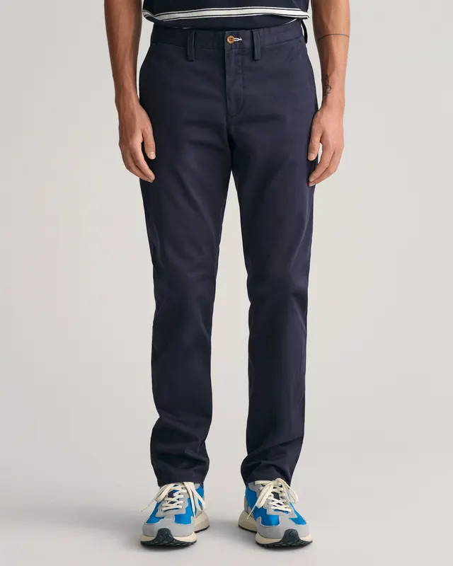 Gant Spodnie Męskie Slim Fit Granatowe