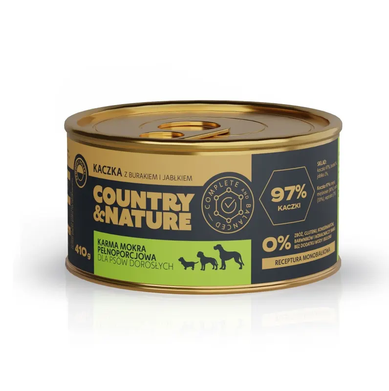 COUNTRY&NATURE Kaczka z burakiem i jabłkiem Mono - mokra karma dla psa - 410g