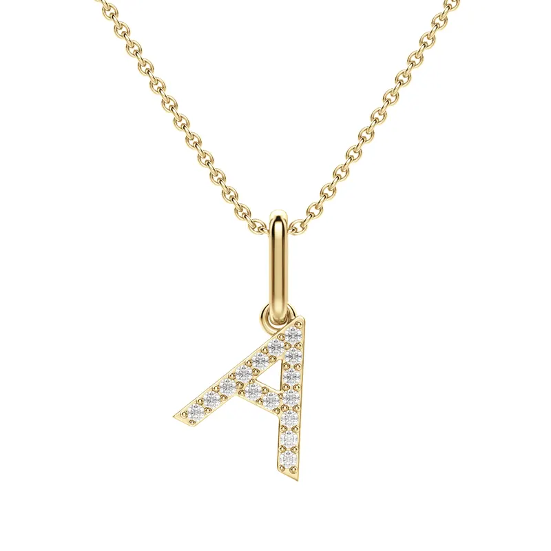 Wisiorek Litera "A" Laboratoryjny Diament 585 Żółte Złoto (14K)