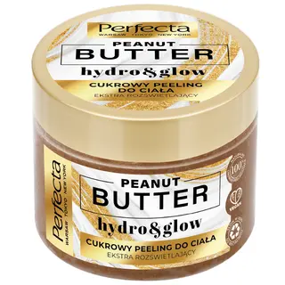 Perfecta cukrowy peeling do ciała Peanut Butter z drobinami cukru, olejem macadamia i drobinkami rozświetlającymi 300 g