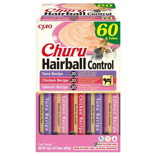 INABA CAT CHURU HAIRBALL CONTROL 60x14g
