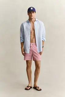 Gant Szorty Kąpielowe Męskie W Paski Regular Fit Czerwone