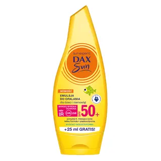 DAX Sun emulsja do opalania dla dzieci i niemowląt SPF 50+ z D-pantenolem, witaminą E i ochroną HEV 175 ml