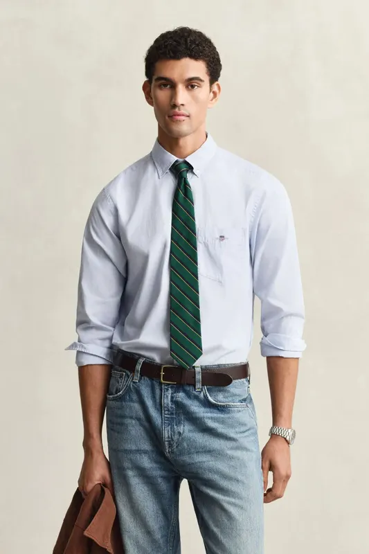 Gant Koszula Męska Regular Fit Niebieska