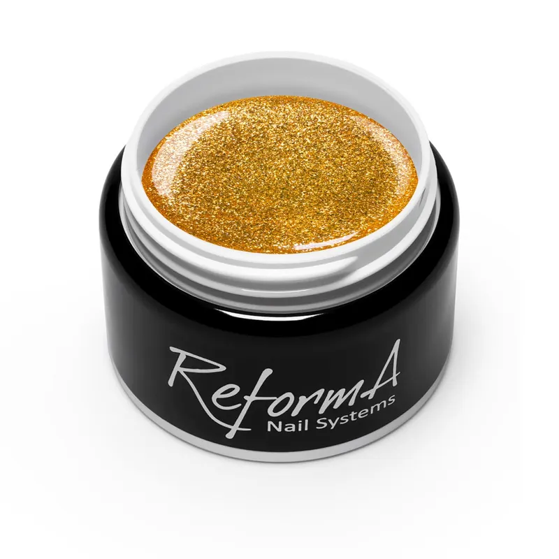 Painting Gel - Yellow Gold, złoty, brokatowy, metaliczny żel do paznokci, 7 g