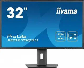 IIYAMA Monitor 32 cale XB3270QSU-B1 IPS,WQHD,HDMI,DP,100Hz,250cd,3ms,2x2W, 3xUSB(3.2),FlickerFree,VESA,HAS(150mm)