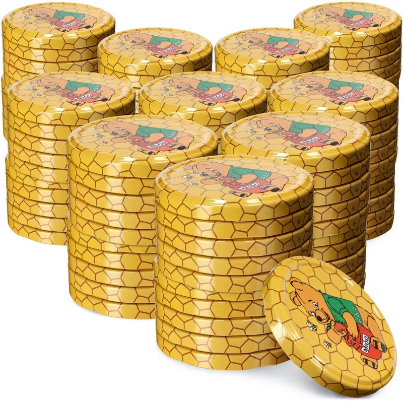 Metalowe wieczka do słoików Virbo 100szt fi 82 mm "Miód"