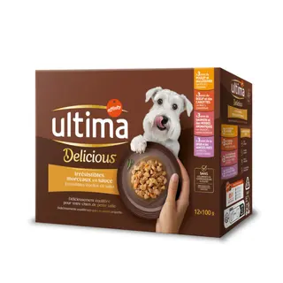 Pakiet mieszany Ultima Delicious kawałeczki w sosie - 12 x 100 g
