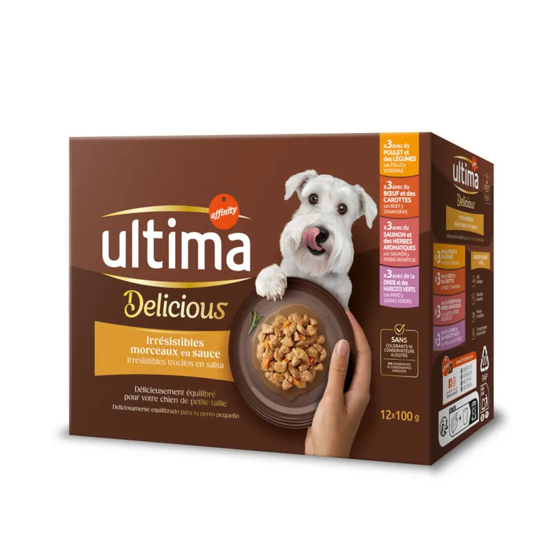 Pakiet mieszany Ultima Delicious kawałeczki w sosie - 24 x 100 g