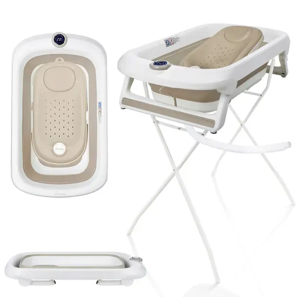 PRIMABOBO Wanienka składana LUX ZE STOJAKIEM dla dziecka FOTELIK BEŻOWA