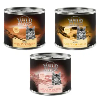 Wild Freedom Kitten, 6 x 200 g - Pakiet mieszany: 2 x Wild Desert, 2 x Wide Country, 2 x Golden Valley