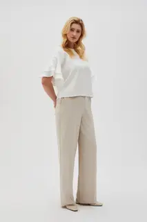 Eleganckie spodnie w kant beżowe