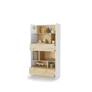 Regał Bed Concept BC-28 | 92x178X46 cm | Biały/Dąb Artisan | Biały/Dąb artisan regał Lenart | funkcjonalny | do półkotapczanu