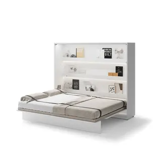 Półkotapczan poziomy BC-14 Bed Concept | 160x200 cm | Biały | składany | funkcjonalny | oszczędność przestrzeni