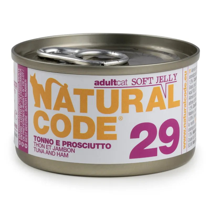 Korzystny pakiet Natural Code Soft Jelly Can, 12 x 85 g - Tuńczyk i szynka