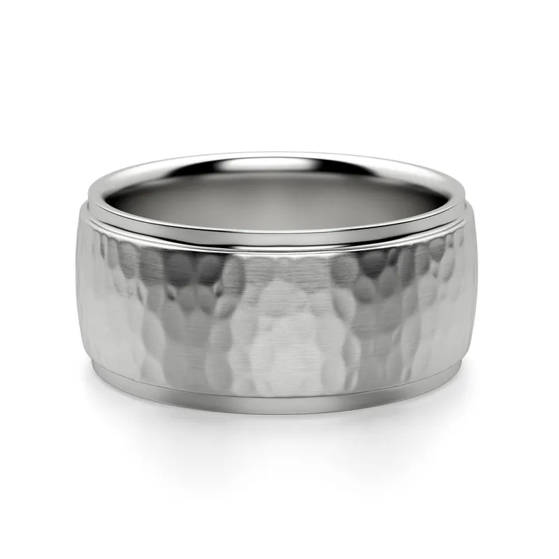 Męska Obrączka Ślubna Alexander Cobalt Hammer Finish 950 Platyna