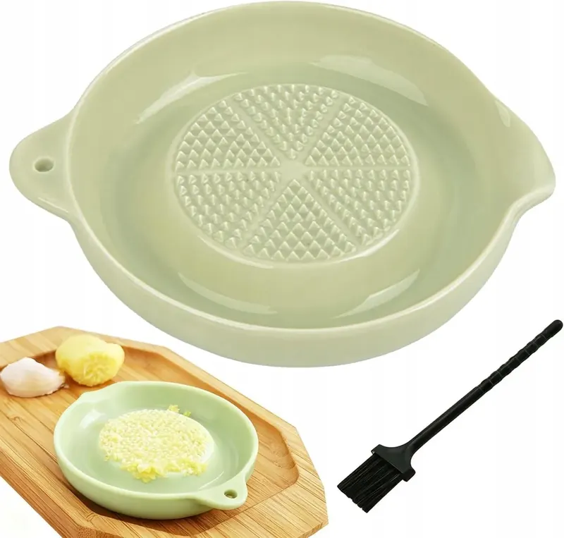 CERAMICZNA TARKA DO IMBIRU I CZOSNKU SZCZOTKA W ZESTAWIE