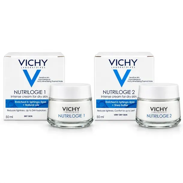 Vichy Nutrilogie 1 + 2 zestaw odżywczych kremów do skóry suchej 50+50ml