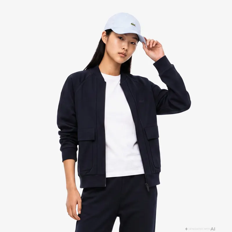 Lacoste Damska Bluza Z Długim Rękawem Granatowa Granatowy