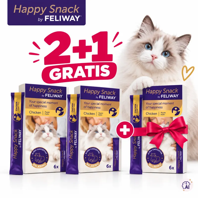 CEVA Feliway Happy snack Kurczak - przysmak dla kota - 2x(6x15g) + 1x(6x15g) GRATIS!