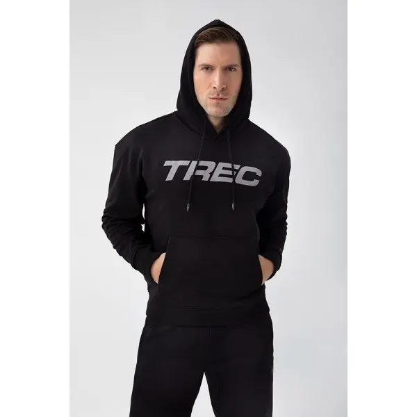 Czarna bluza męska z kapturem TW BASIC HOODIE 185 M BLACK - S