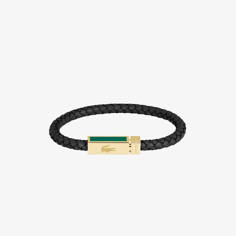 Lacoste Skórzana Bransoleta Rockel Męskie Żółty